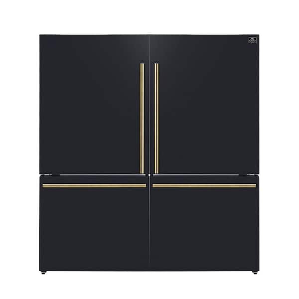 Milano 2-Piece 62 in. Freestanding Bottom Freezer Refrigerator in Black, 34.4 cu. ft