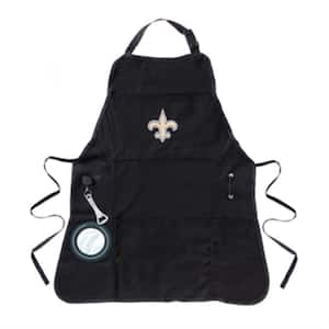 New Orleans Saints NFL 24 in. x 31 in. Cotton Canvas 5-Pocket Grilling Apron with Bottle Holder