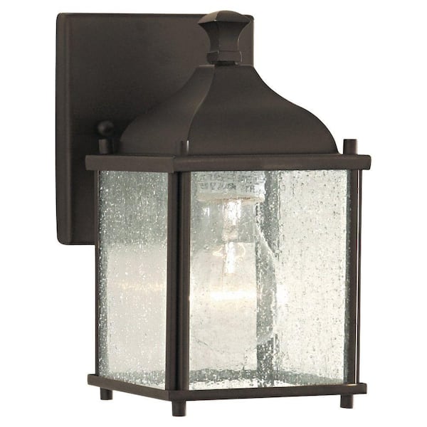 Generation Lighting Terrace 4.5 in. W 1-Light Oil-Rubbed Bronze Outdoor 8.25 in. Wall Lantern Sconce