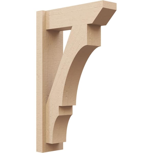 Ekena Millwork 6 in. x 30 in. x 18 in. Balboa Slat Rough Cedar Woodgrain Timberthane Polyurethane Outlooker, Primed Tan