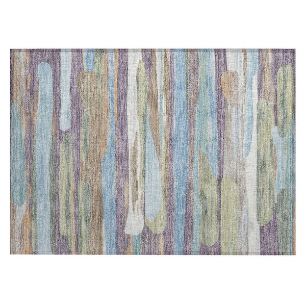 Chantille Machine Washable Indoor/Outdoor Abstract ACN2542 Purple 2 ft. x 3 ft. Accent Rug