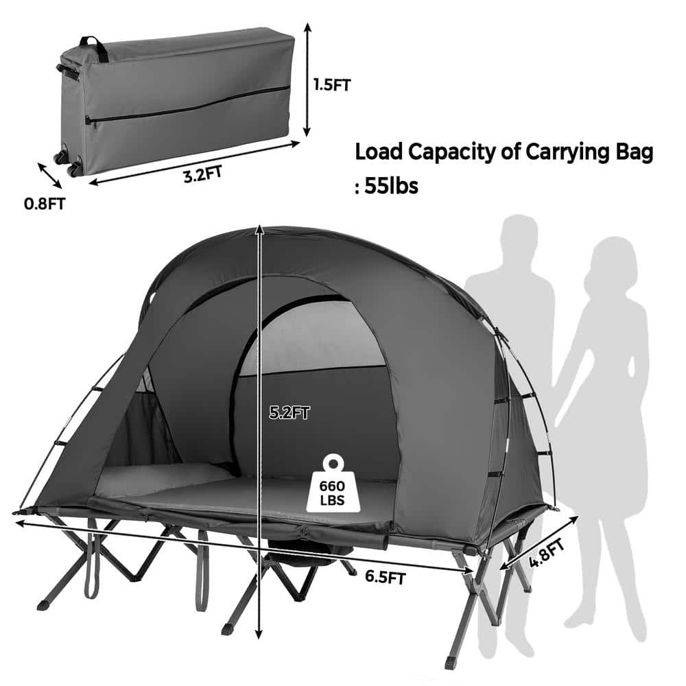 Buy 2Person Folding Camping Tent Cot Outdoor Elevated Tent w/External