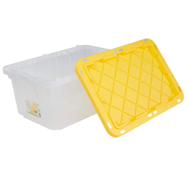 CX BLACK & YELLOW®, 17-Gallon Heavy Duty Tough Storage Container &  Snap-Tight Lid, (12.5”H x 18”W x 26.9”D), Weather-Resistant Design and  Stackable