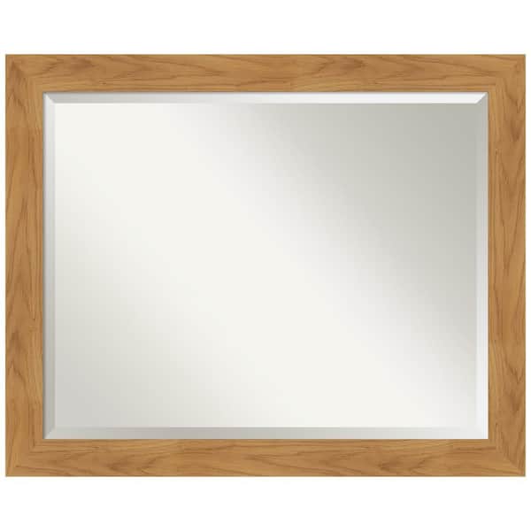 Amanti Art Carlisle Blonde 32 in. x 26 in. Casual Rectangle Framed Bathroom Vanity Wall Mirror