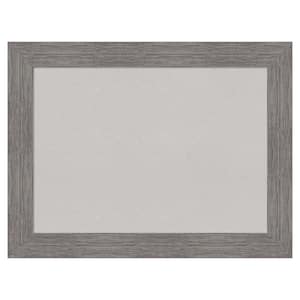 Pinstripe Plank Grey Framed Grey Corkboard 33 in. x 25 in. Bulletin Board Memo Board