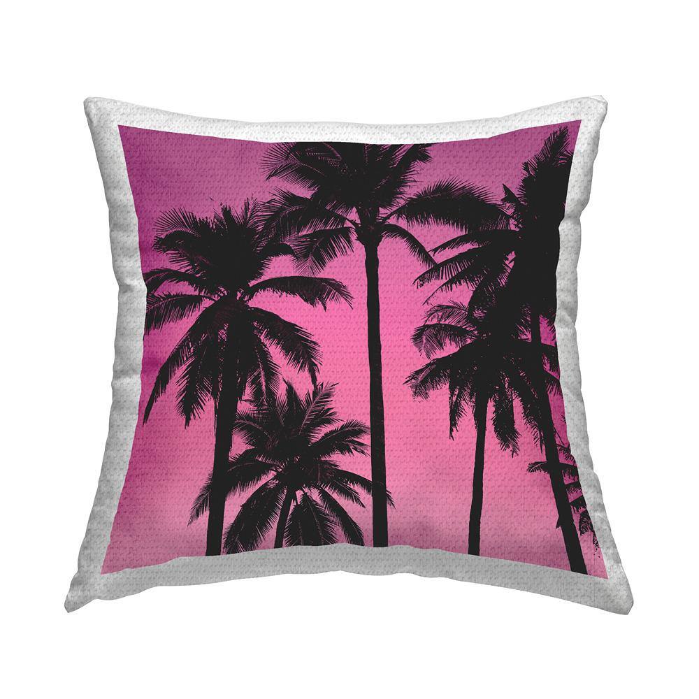 Pink and Black Palms Pink Square Outdoor Throw Pillow price history on PriceWatchPro