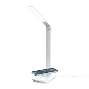 Atmosphere 12.6 in. White Desk Lamp with Wireless Charging