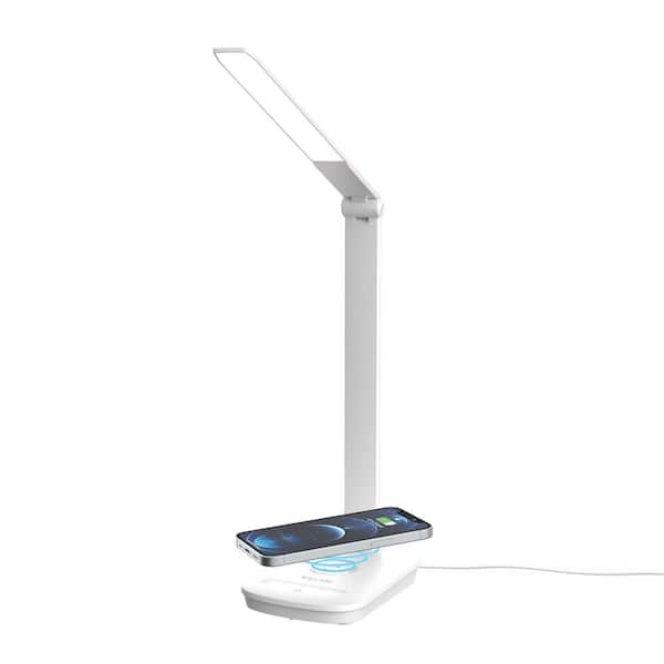 Photo 1 of Atmosphere 12.6 in. White Desk Lamp with Wireless Charging