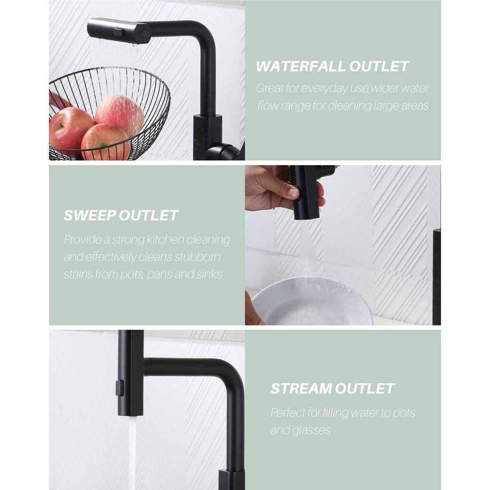 Matte Black Stainless Steel Pull Down Sprayer Faucet