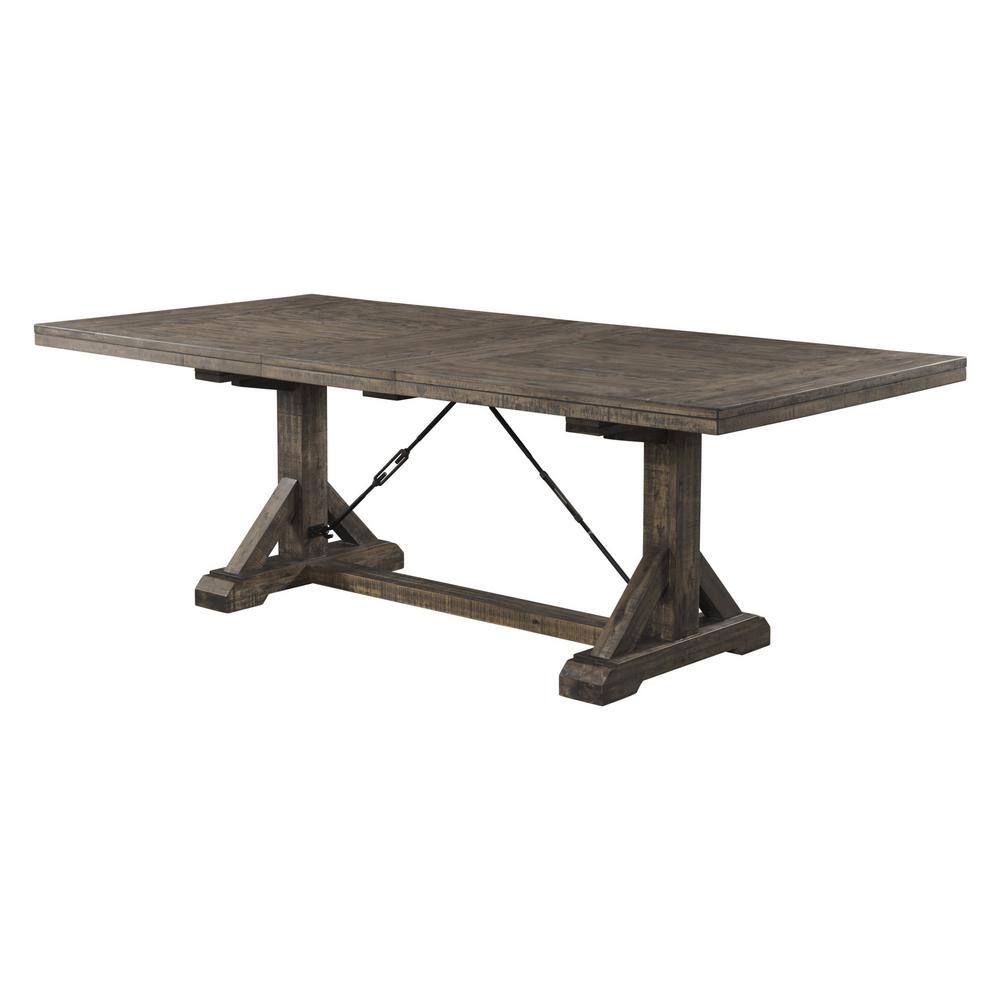 Rustic Chic Reclaimed Wood Extendable Dining Table in Walnut Brown