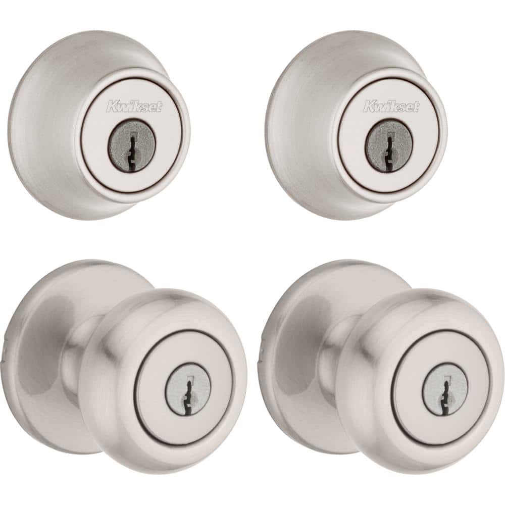 Kwikset Cove Satin Nickel SingleCylinder Deadbolt Combo Pack (2Pack