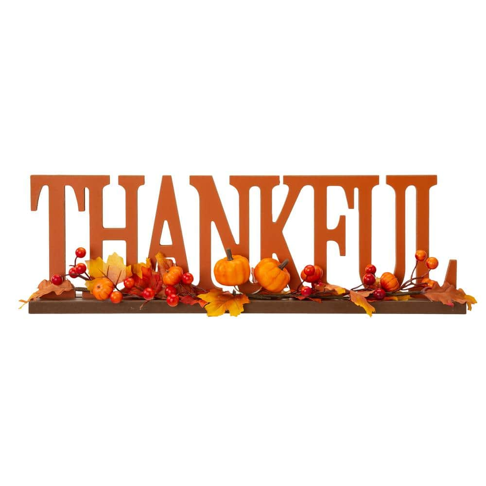 Glitzhome "Thankful" Table Decor, 20"