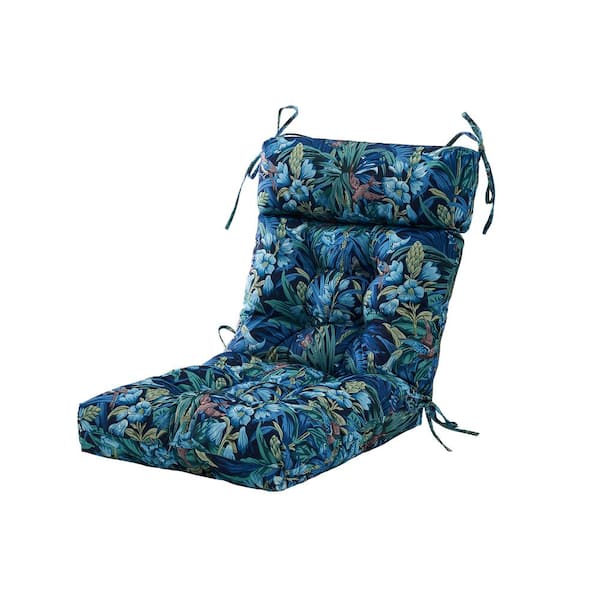 ARTPLAN Adirondack Cushions, 23x21x4"Wicker Tufted Cushion for High Back Chair, Indoor/Outdoor Patio Furniture, Floral