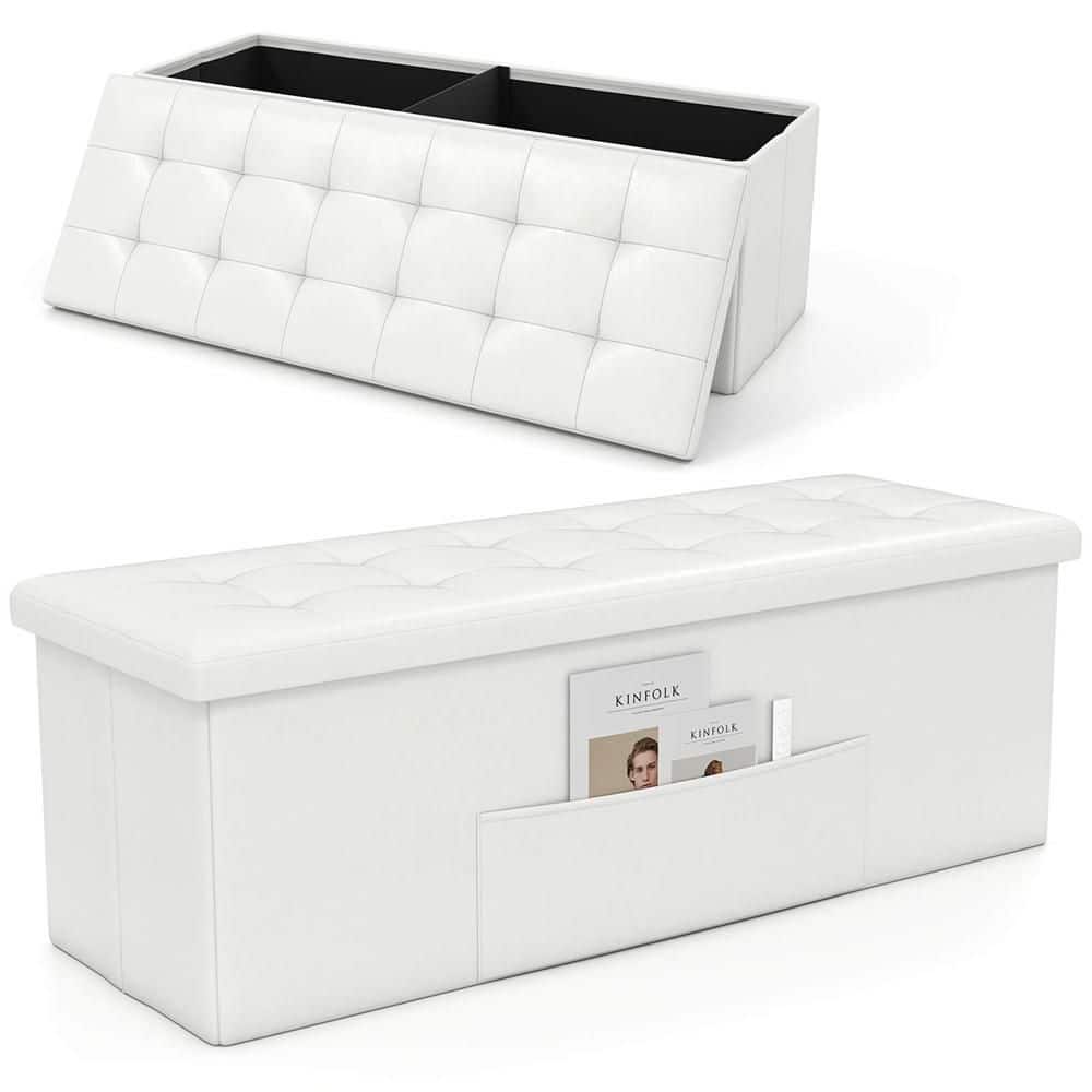 craftman stool！ホワイトオーク新品未使用。。 Costway White 45 in. x 15 in. x 15 in. Large Folding Storage Faux