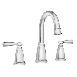 Banbury 8 in. Widespread Double Handle High-Arc Bathroom Faucet in Chrome (Valve Included)