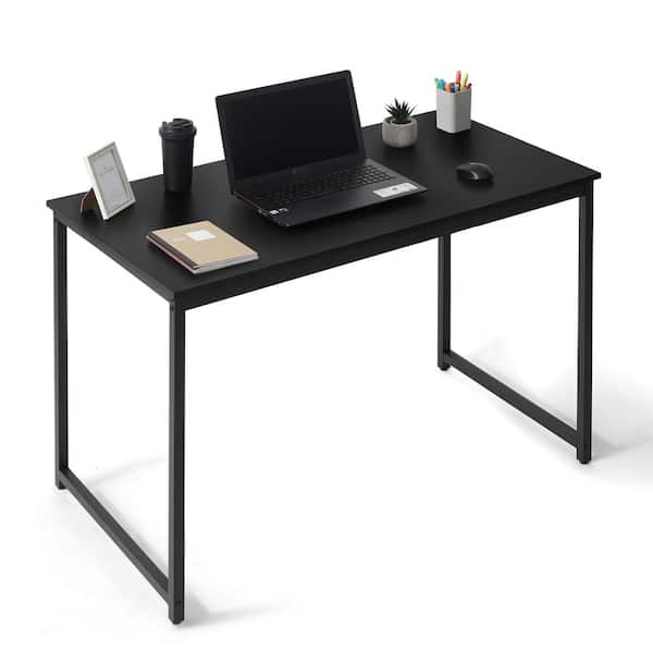 CAPHAUS 47 in. Rectangular Black Wood Computer Desk, Work Desk for