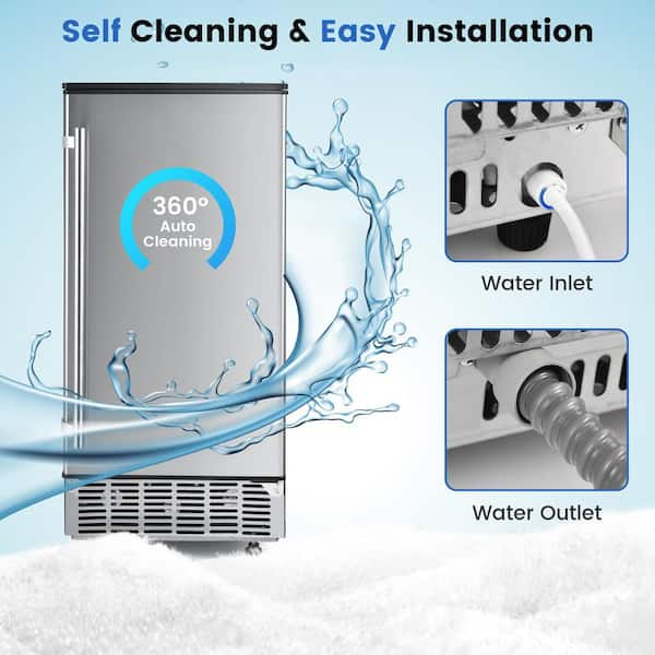 115V Free-Standing Undercounter Built-In Ice Maker with Self-Cleaning  Function - Costway