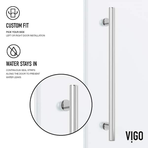 Elan 56 to 60 in. W x 74 in. H Sliding Frameless Shower Door in Chrome with 3/8 in. (10mm) Frosted Glass