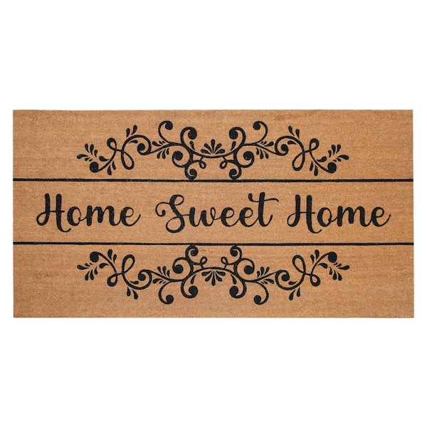 Chesapeake Coir Natural Black Non-Slip Outdoor Doormat (36 in. x 72 in.)