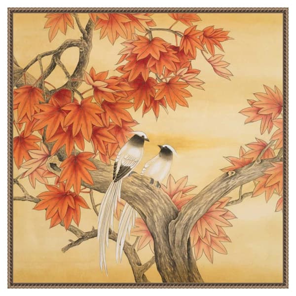 Amanti Art "Love Birds I" by Llc Urban Pearl Collection 1-Piece Floater Frame Giclee Home Canvas Art Print 30 in. x 30 in.