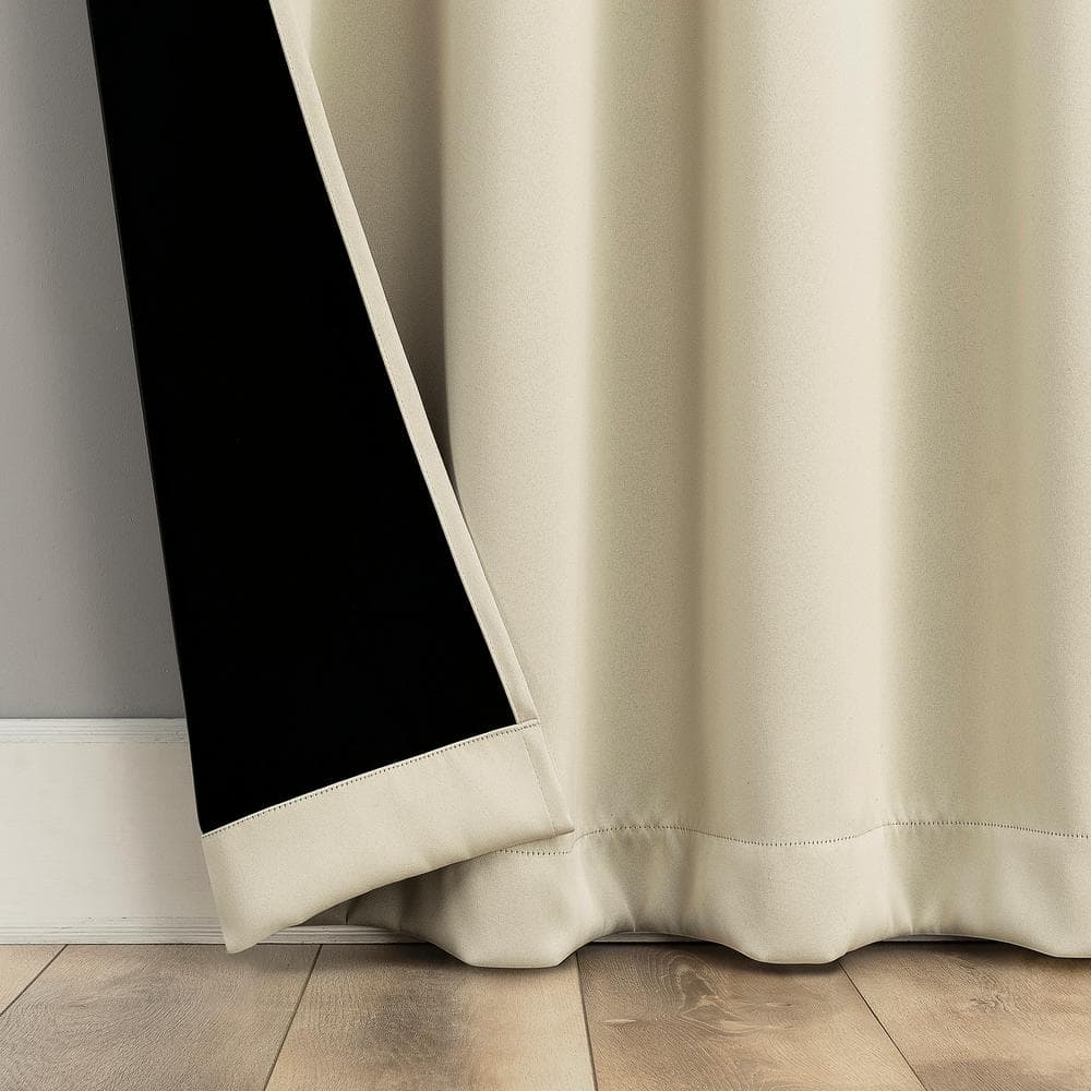 Cream Blackout Rod Pocket Curtain Panel 40" x 84"