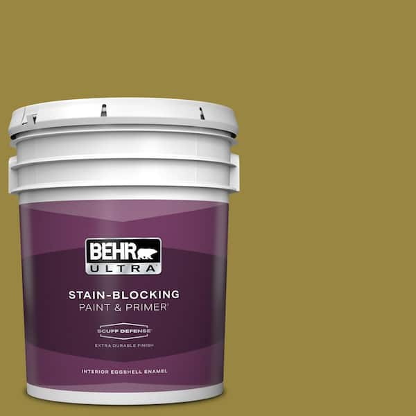 BEHR ULTRA 5 gal. #380D-7 Wild Grass Extra Durable Eggshell Enamel Interior Paint & Primer