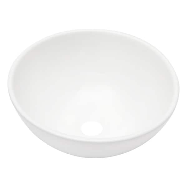 WELLFOR 13 in . Bathroom Ceramic Round Vessel Sink Art Basin in White