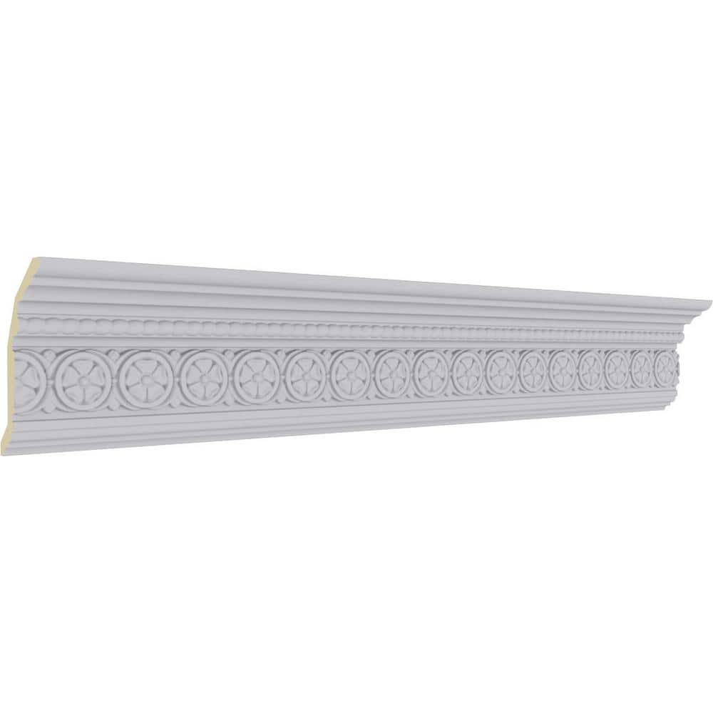 Primed White Polyurethane Geometric Crown Moulding Sample