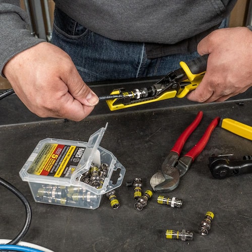 Universal BNC Compression Connector for RG6/6Q (35-Pack) Cables