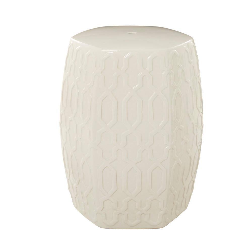 Elegant Round Wood Side Table in Cream Finish
