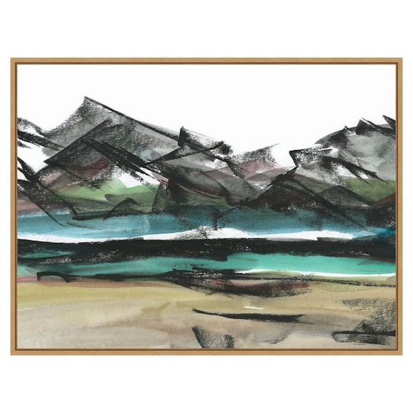 Amanti Art Abstract Mountain View IV by Ethan Harper 1 Piece Floater Frame Canvas Giclee Nature Art Print 32 in. x 42 in.
