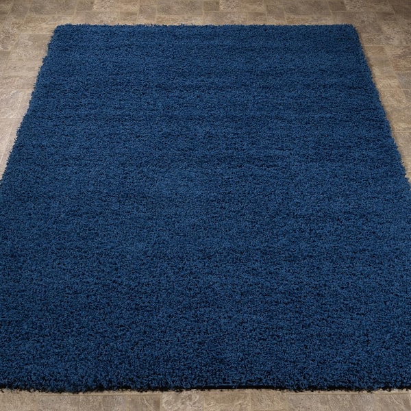 Cozy Collection Navy Blue 5 Ft X, 5 X7 Rug