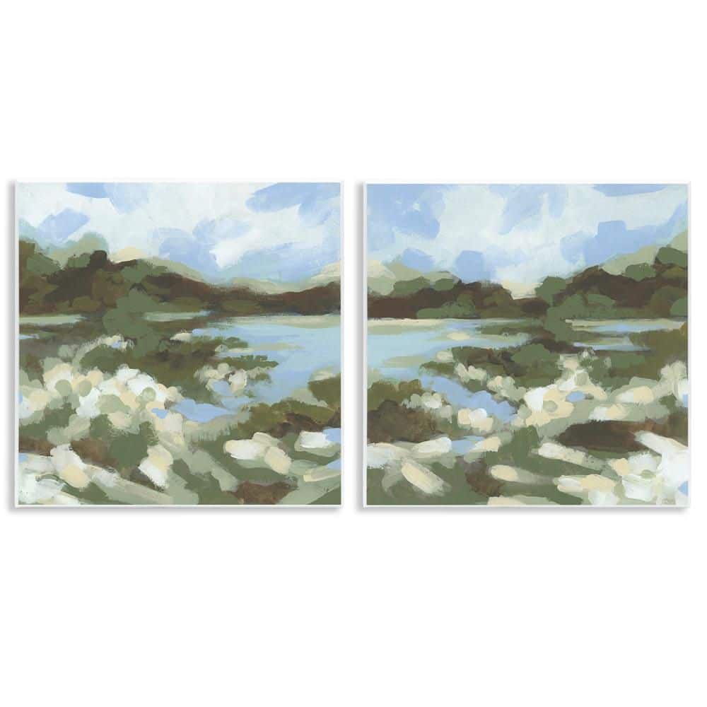 Vivid Impressionist Landscape by June Erica Vess 2 Pieces Unframed Nature Graphic Art Print 12 in. x 12 in. price history on PriceWatchPro