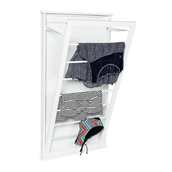 STEP UP 40 in. Indoor/Outdoor White Retractable Wall Mount Drying Rack  Rack40White - The Home Depot