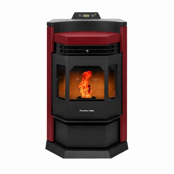 2,800 sq. ft. Pellet Stove with a 80 lbs. Hopper in Burgundy