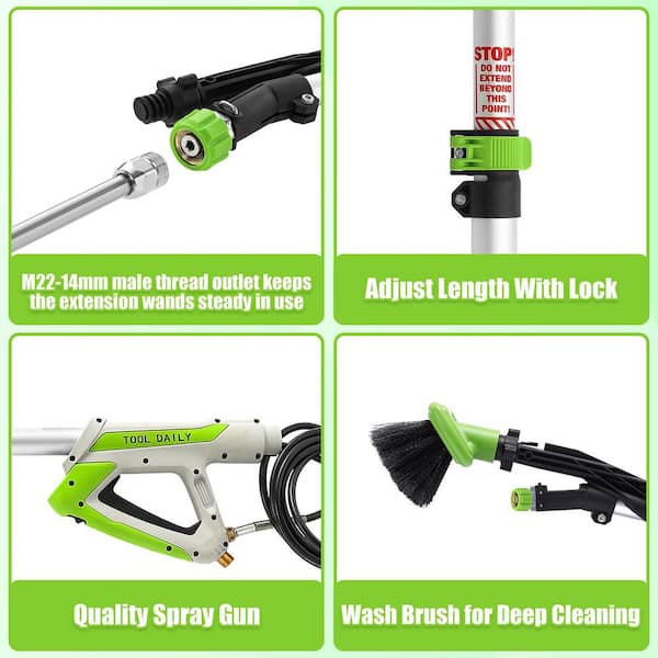 Justincity Telescoping Pressure Washer Sprayer Wand 21 ft