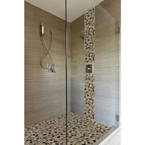 Mix River Rock 12 in. x 12 in. Textured Marble Floor and Wall Mosaic Tile (1 sq. ft. / each)