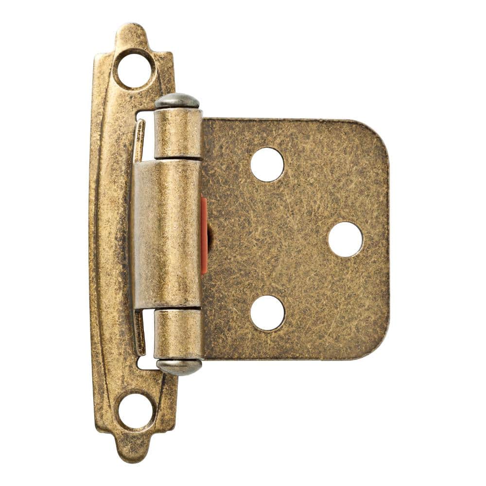 Liberty Antique Brass Self-Closing Overlay Cabinet Hinge (1-Pair)  H0103BC-AB-O3 - The Home Depot