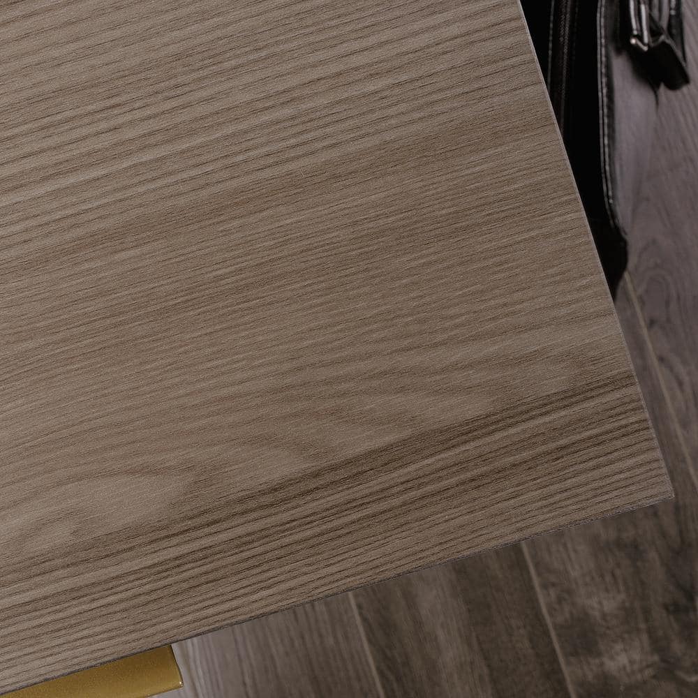Diamond Ash L-Shaped Computer Desk with Drawers