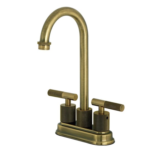Convergent 2-Handle Bar Faucet Deckplate Included in Antique Brass
