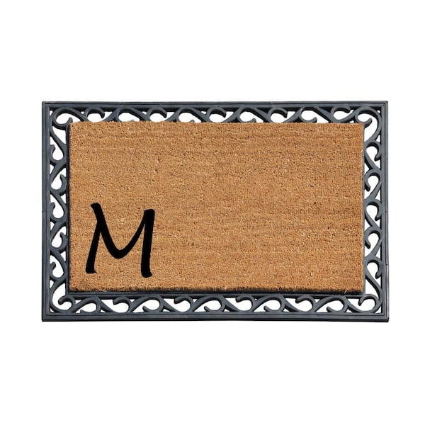 Unbranded A1HC First Impression 24 in. x 36 in. Rubber Tray Door Mat-Monogrammed M