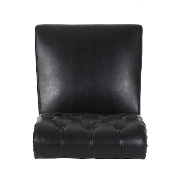 Black leather best sale chair covers