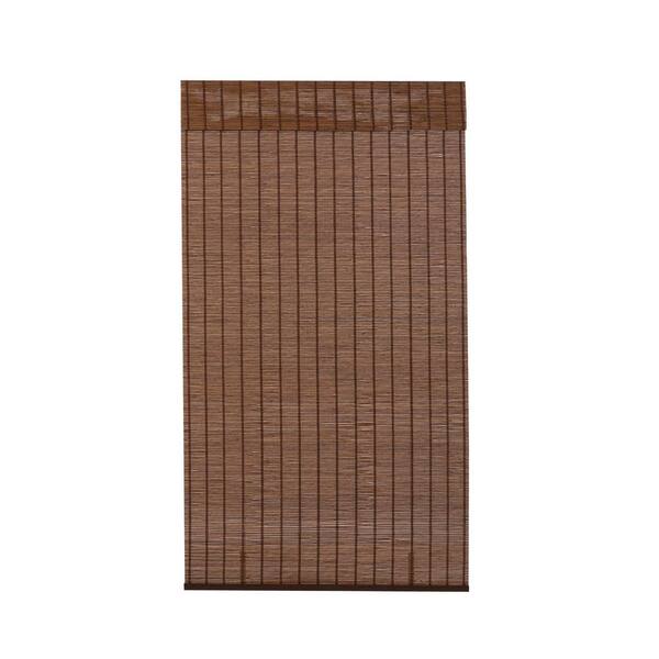 Bayport Pecan Light Filtering Cordless Bamboo Roman Shade - 21 in. W x 72 in. L