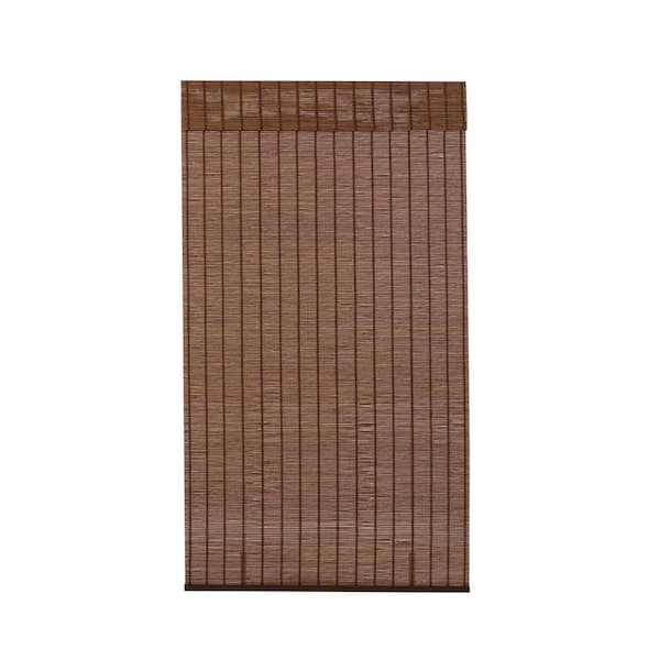 Bayport Pecan Light Filtering Cordless Bamboo Roman Shade - 58 in. W x 72 in. L