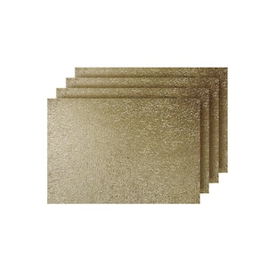 Lacey Gold Metallic Scribble Design Rectangle Placemats (Set of 4)