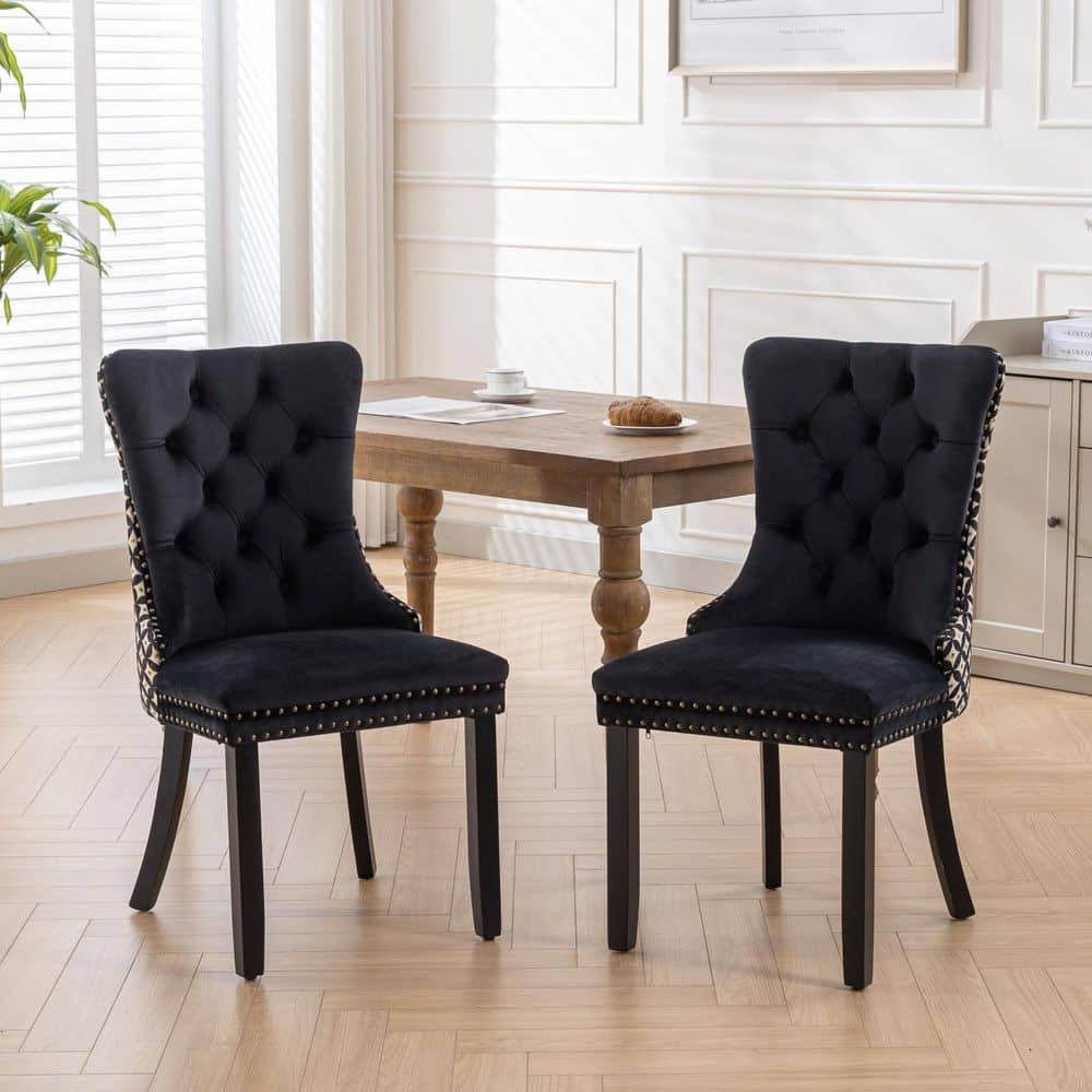 Black Velvet Dining Chairs Set of 2 price history on PriceWatchPro