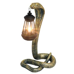 Bronze Solar Snake Statue Lantern, Waterproof Outdoor Garden Yard Art Decor for Patio Porch Gift, Halloween Decor