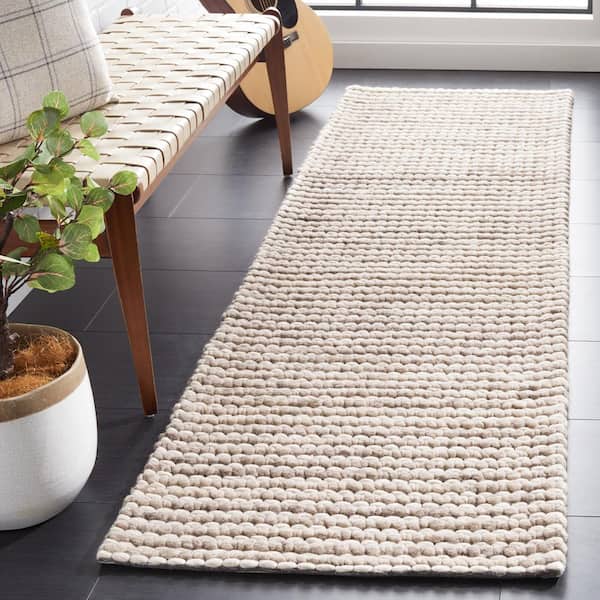 Marbella Silver Ivory 2 ft. X 8 ft. Abstract Border Runner Rug