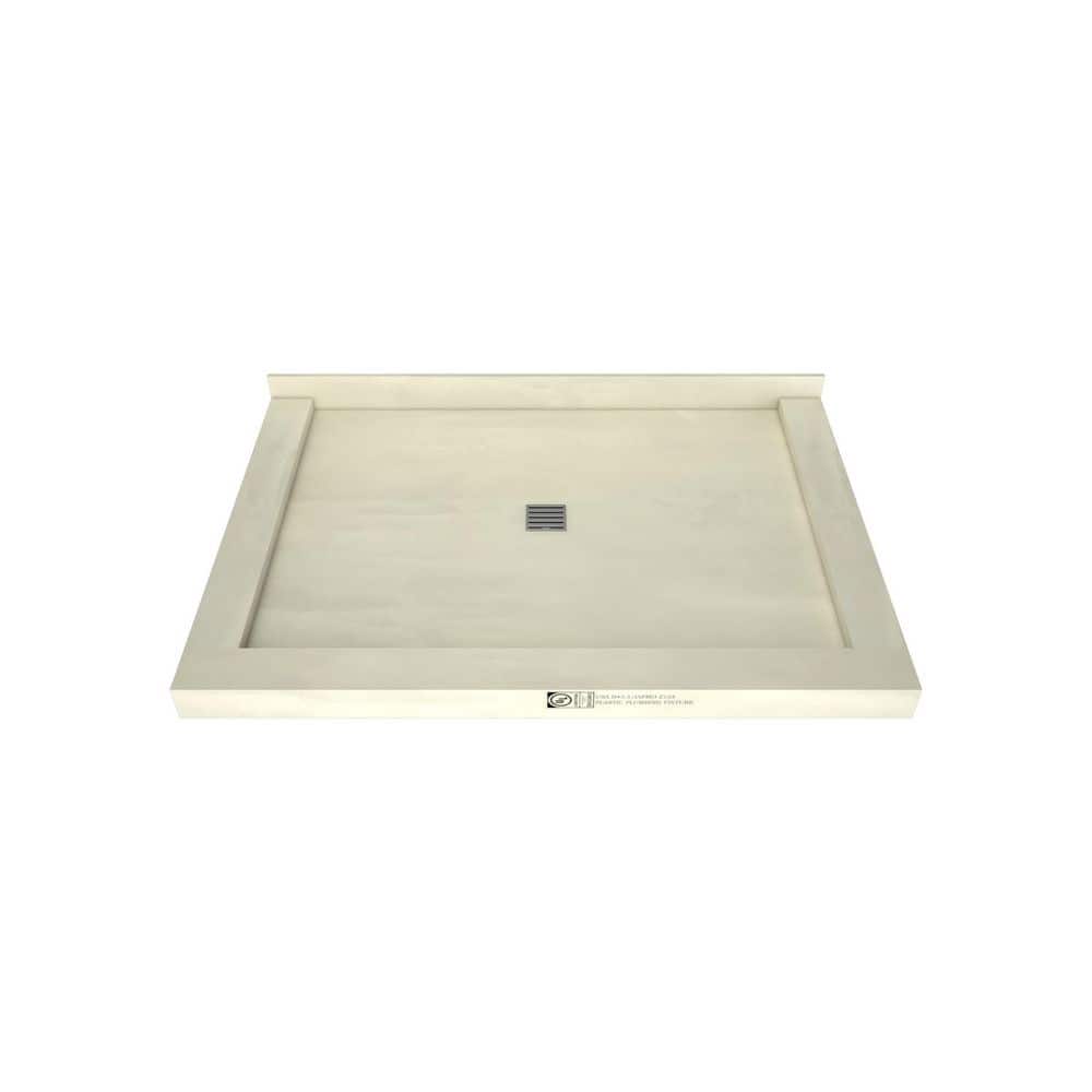 42 In x 60 In Triple Curb Tileable Shower Pan with Center Drain and Brushed Nickel Grate price history on PriceWatchPro