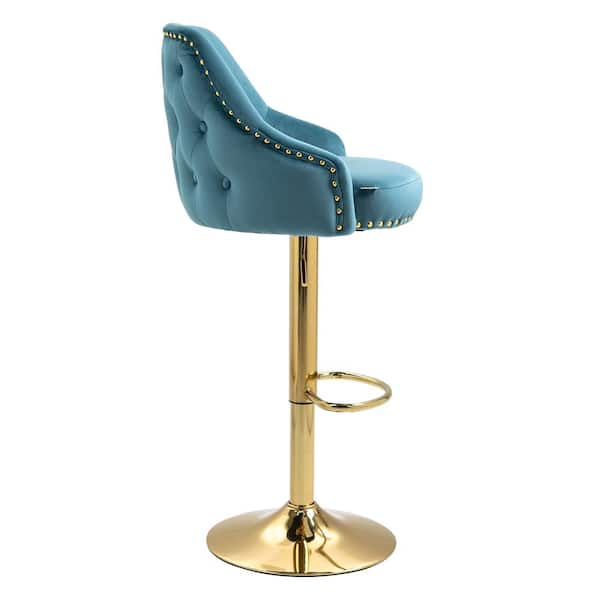 blue low back bar stools